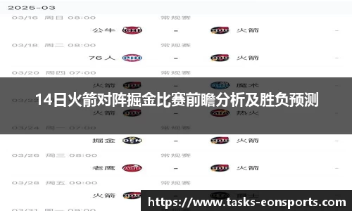 14日火箭对阵掘金比赛前瞻分析及胜负预测